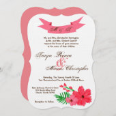 5x7 Faire-part de mariage Hawa de fleurs hibiscus (Devant / Derrière)