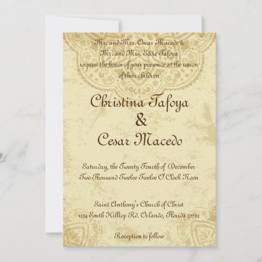 5x7 Faire-part de mariage indien Doyle (Devant)