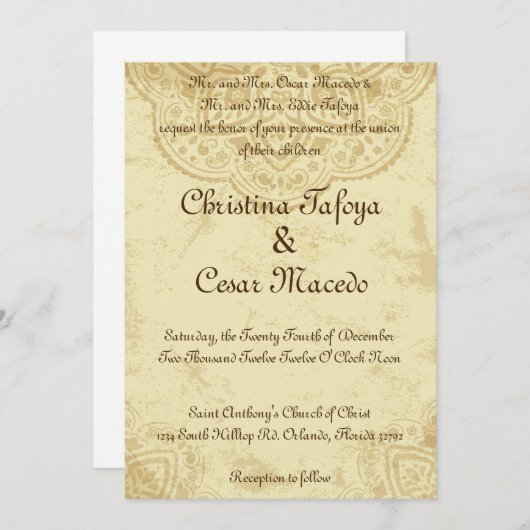 5x7 Faire-part de mariage indien Doyle (Devant / Derrière)