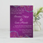 5x7 Faire-part de mariage indien violet d'Inde (Debout devant)