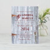 5x7 Faire-part de mariage Laver blanc Bois Porte d (Debout devant)