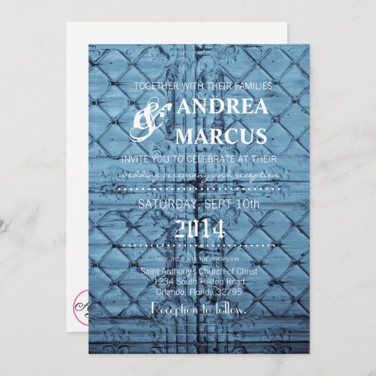 5x7 Faire-part de mariage Panneau Rustique Couverc (Devant / Derrière)