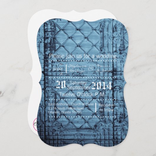 5x7 Faire-part de mariage Panneau Rustique Couverc (Devant / Derrière)