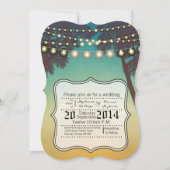 5x7 Faire-part de mariage Plage coucher de soleil (Devant)