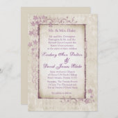 5x7 Faire-part de mariage Ressort pourpre Floral (Devant / Derrière)