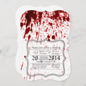 5x7 Faire-part de mariage Splatz Vampire Goth (Devant / Derrière)
