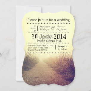 5x7 Faire-part de mariage Sunrise Pathway Walkway