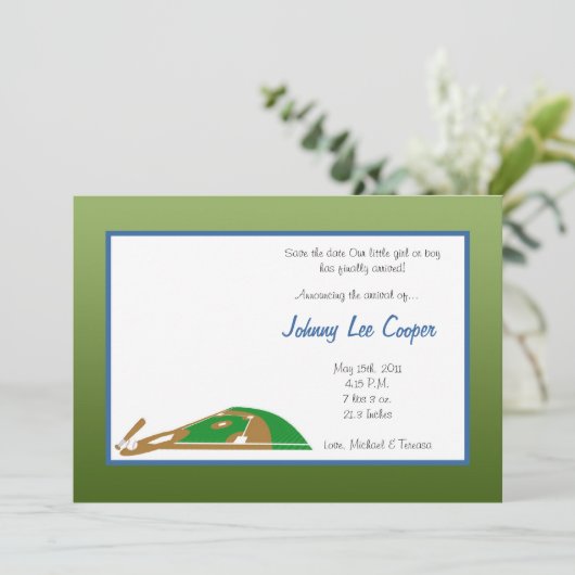 5x7 Faire-part de naissance de base de base de spo (Debout devant)