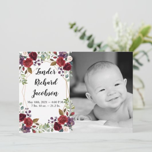 5x7 Faire-part de naissance photo Armée Blanche Ro (Debout devant)