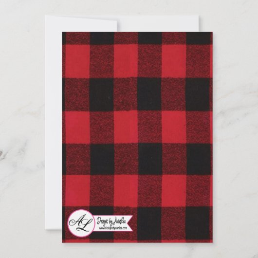 5x7 Faire-part principal Bonnet d'ours plat de Buf (Dos)