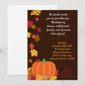 5x7 Fall Leaves Pumpkin Thanksgiving Invitation Kaart (Voorkant / Achterkant)