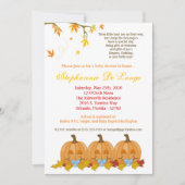 5x7 Fall Leaves TRIPLET Boy Baby shower Invitation Kaart (Voorkant)