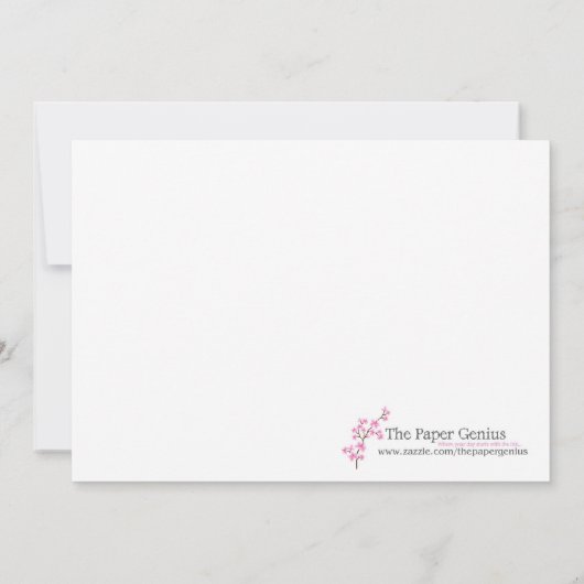 5x7 Fall Lève Tree Harve Thanksgiving Invitation (Dos)