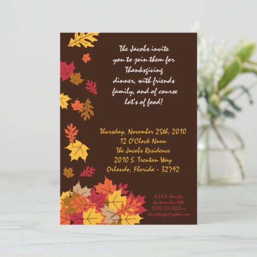 5x7 Fall quitte Thanksgiving Party Invitation (Debout devant)