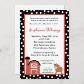 5x7 Farm Red Barn Cow Baby shower Invitation (Devant / Derrière)