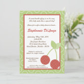 5x7 Farm Red Cherry Baby shower Fruit Invitation (Debout devant)