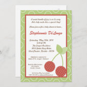 5x7 Farm Red Cherry Baby shower Fruit Invitation (Devant / Derrière)