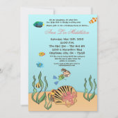 5x7 Fille sous la mer Invitation à la fête d'anniv (Devant)