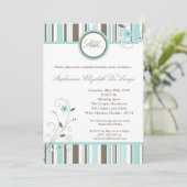 5x7 Fleur bleue printanière Invitation à la fête d (Debout devant)