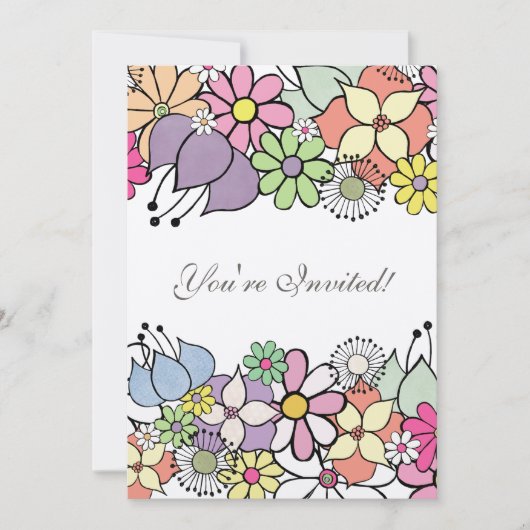 5x7 Fleurs Lumineuses Vides Remplis En Invitation (Devant)