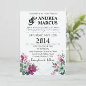 5x7 Fleurs tropicales Faire-part de mariage sur Om (Debout devant)