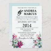 5x7 Fleurs tropicales Faire-part de mariage sur Om (Devant / Derrière)