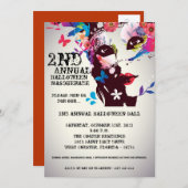 5x7 Floral Masquerade Halloween Invitation (Devant / Derrière)