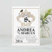 5x7 Formele Tortelduifjes Duivenbruiloft Uitnodigi Kaart (Staand voorkant)