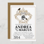 5x7 Formele Tortelduifjes Duivenbruiloft Uitnodigi Kaart (Voorkant / Achterkant)