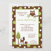 5x7 Forrest Bois Animaux Anniversaire Invitation (Devant)