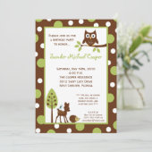 5x7 Forrest Bois Animaux Anniversaire Invitation (Debout devant)