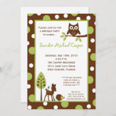 5x7 Forrest Bois Animaux Anniversaire Invitation (Devant / Derrière)