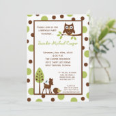 5x7 Forrest Bois Animaux Anniversaire Invitation (Debout devant)