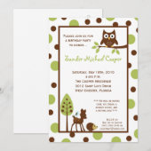 5x7 Forrest Bois Animaux Anniversaire Invitation (Devant / Derrière)