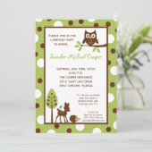 5x7 Forrest Bois Animaux d'anniversaire Invitation (Debout devant)