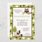5x7 Forrest Bois Animaux d'anniversaire Invitation (Devant / Derrière)
