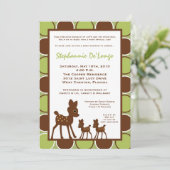 5x7 Forrest TWINS Baby Deer Baby shower Invitation (Debout devant)