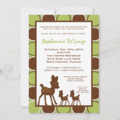 5x7 Forrest TWINS Baby Deer Baby shower Invitation Kaart (Voorkant)