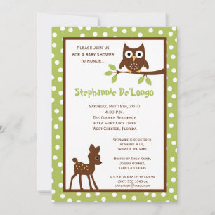 5x7 Forrest Woodland Animal Baby shower Invitation Kaart