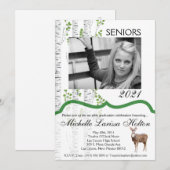 5x7 Foto Afstuderen Party Uitnodiging Deer Doe Buc (Voorkant / Achterkant)