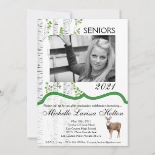 5x7 Foto Afstuderen Party Uitnodiging Deer Doe Buc
