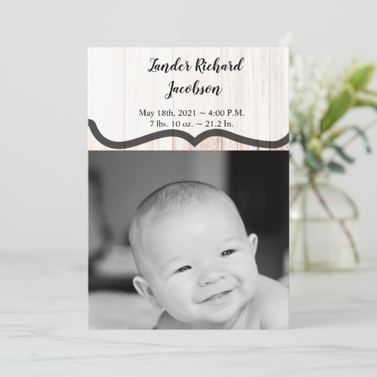 5x7 Foto Geboorte Aankondiging Leger laarzen land (Staand voorkant)