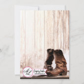 5x7 Foto Geboorte Aankondiging Leger laarzen land (Achterkant)