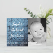 5x7 Foto Geboorte Aankondiging Leger Rustiek Tin P (Staand voorkant)