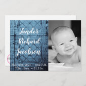 5x7 Foto Geboorte Aankondiging Leger Rustiek Tin P (Voorkant / Achterkant)