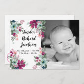 5x7 foto geboorte aankondiging leger tropische blo (Voorkant / Achterkant)