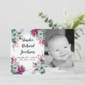 5x7 foto geboorte aankondiging leger tropische blo (Staand voorkant)