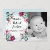 5x7 foto geboorte aankondiging leger tropische blo (Voorkant / Achterkant)