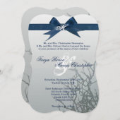 5x7 Frosted Glass Cracked Mirro Wedding Invitation Kaart (Voorkant / Achterkant)