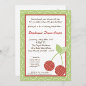 5x7 Fruits de cerises rouges de ferme Invitation à (Devant / Derrière)